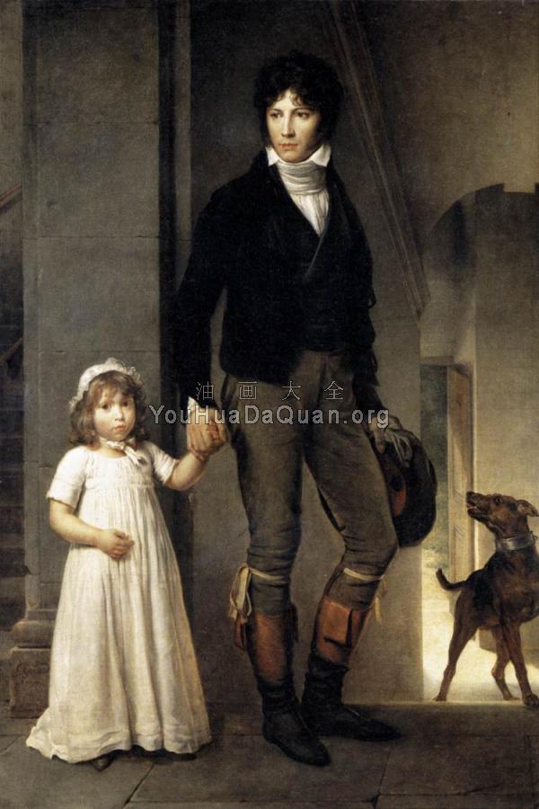 Jean Baptist Isabey Miniaturist With His Daughter - 弗朗索瓦·热拉尔